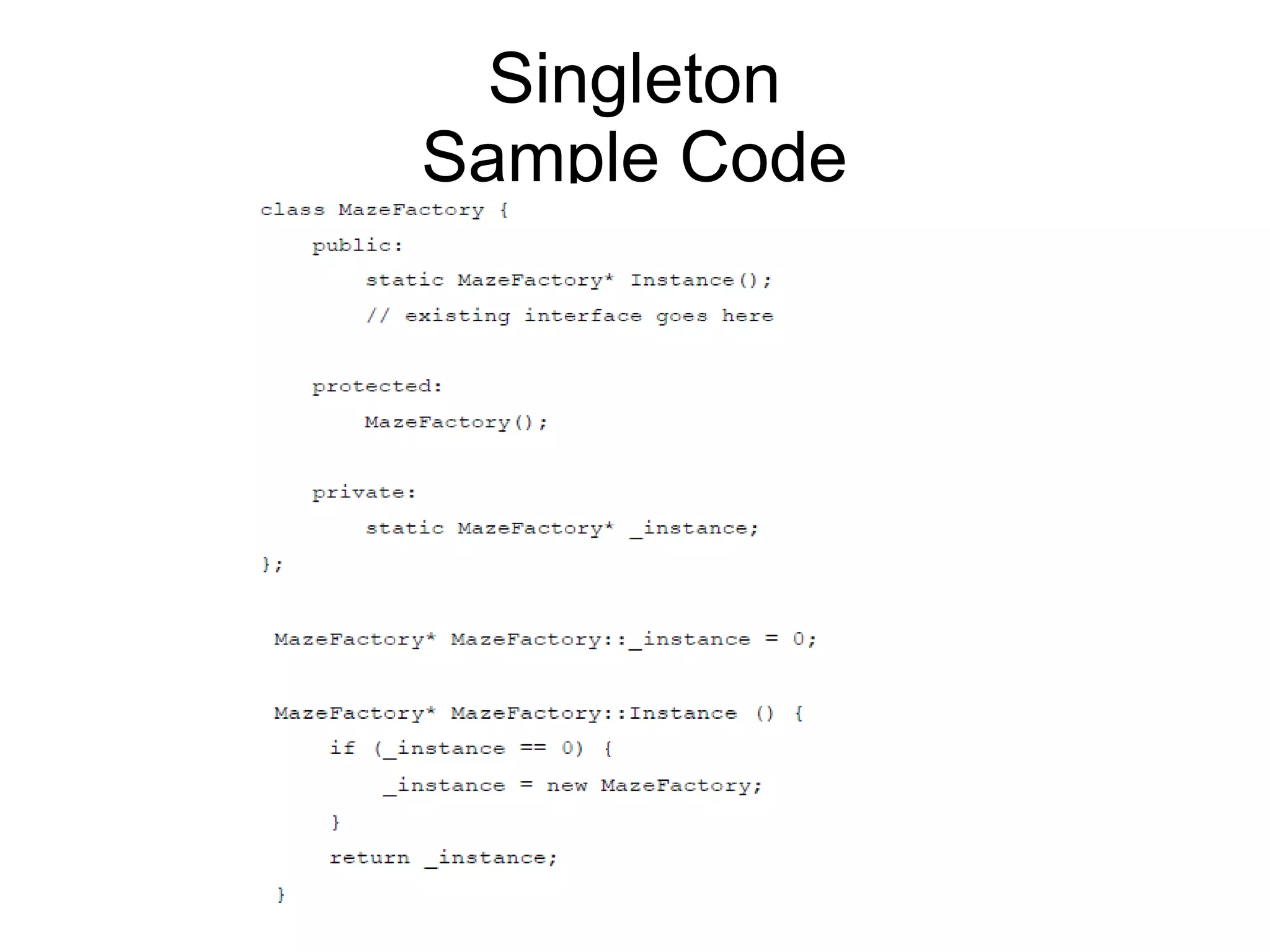 Singleton Sample Code 