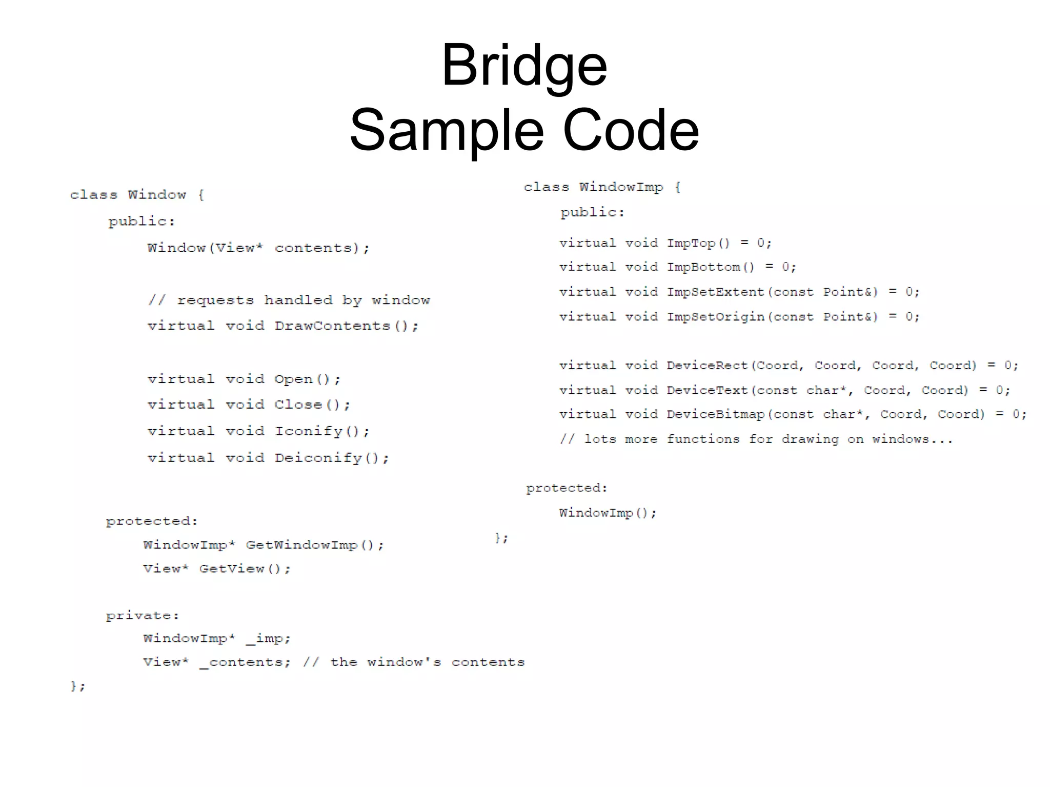 Bridge Sample Code 
