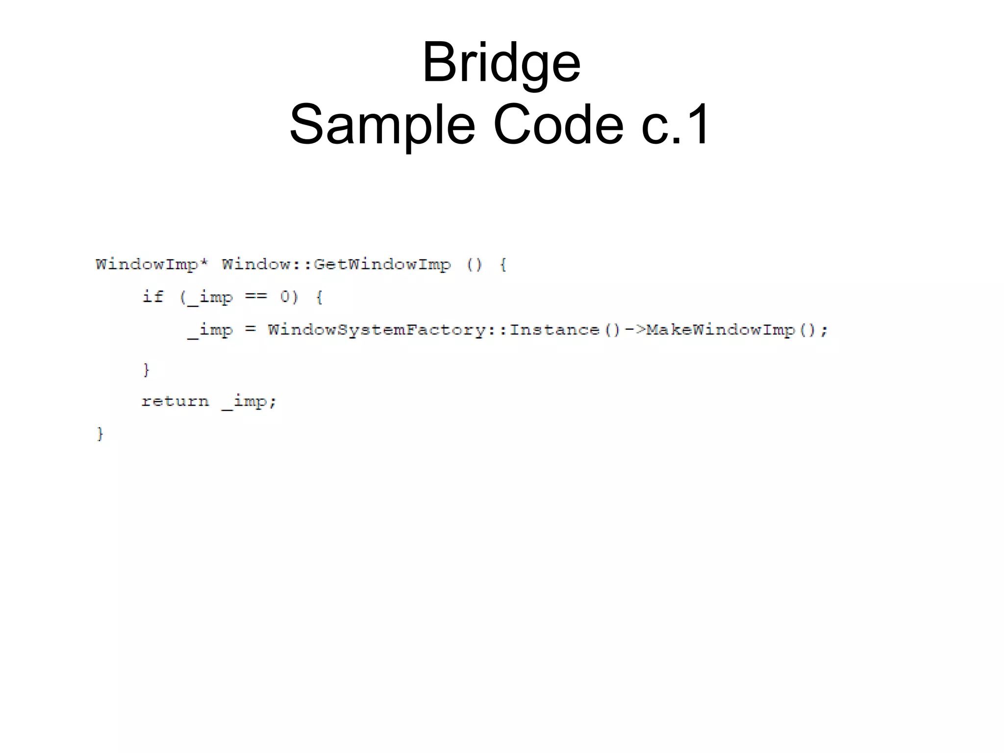 Bridge Sample Code c.1 