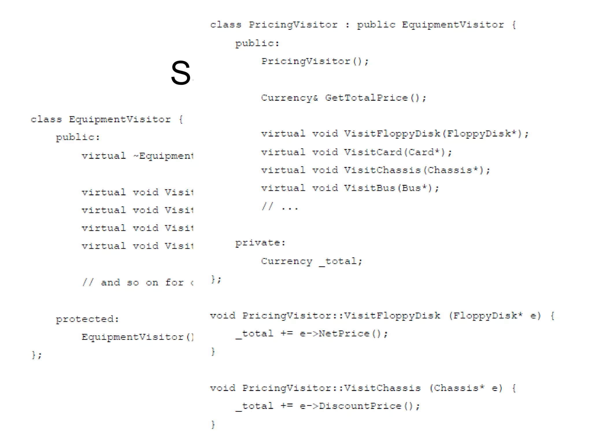 Visitor Sample Code c.1 