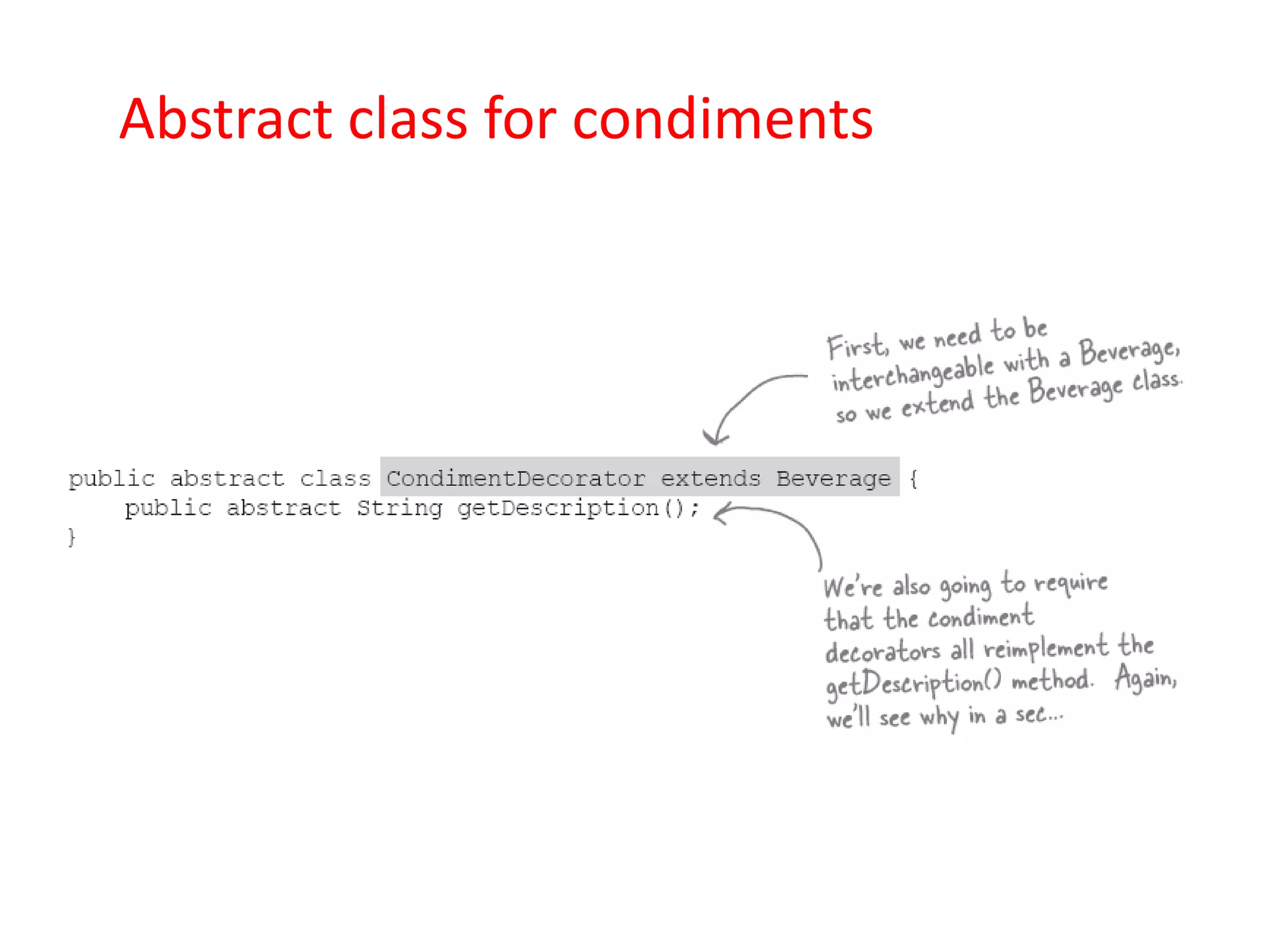 Abstract class for condiments
 