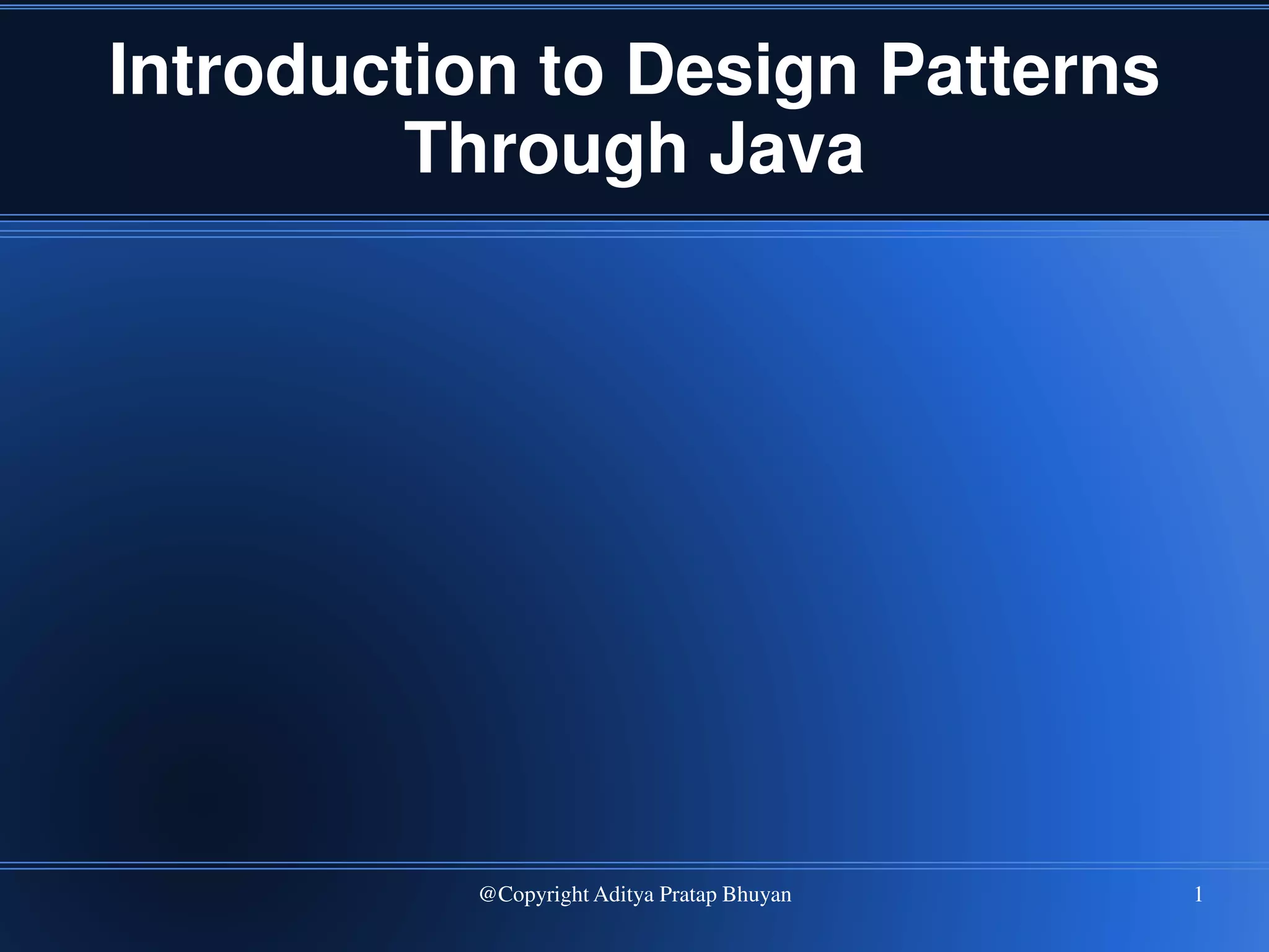Design patterns through java | PPT