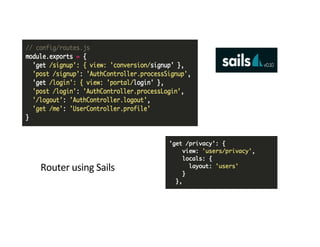 Router	
  using	
  Sails	
  
 