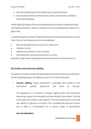 Typical Electrical Design philosophy. | PDF