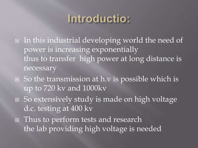 Design planning & layout of high voltage laboratory Circuit Diagram