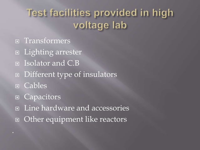 Design planning & layout of high voltage laboratory Circuit Diagram