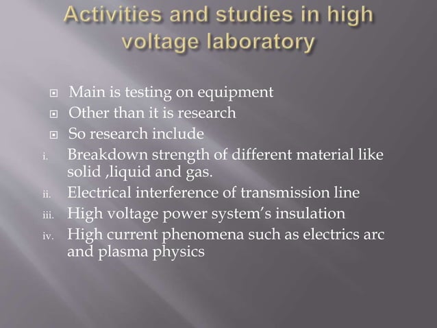 Design planning & layout of high voltage laboratory Circuit Diagram