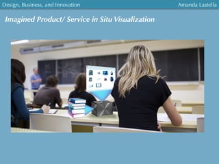 Design, Business, and Innovation
	
  
Amanda Lastella
Imagined Product/ Service in Situ Visualization
 
