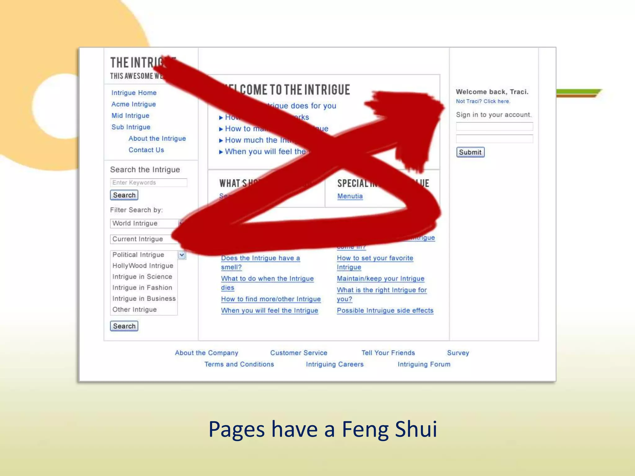 Pages have a Feng Shui
 