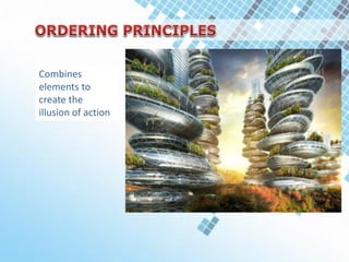 Combines
elements to
create the
illusion of action
 