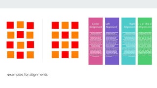 examples for alignments
 