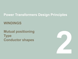 Power Transformers Design Principles
WINDINGS
Mutual positioning
Type
Conductor shapes
 