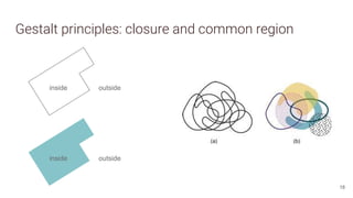 Gestalt principles: closure and common region
18
inside outside
inside outside
 