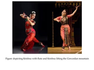 Figure depicting Krishna with flute and Krishna lifting the Gowardan mountain
 