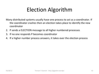 Election Algorithm Examples Design principles of scalable, distributed systems | PPT