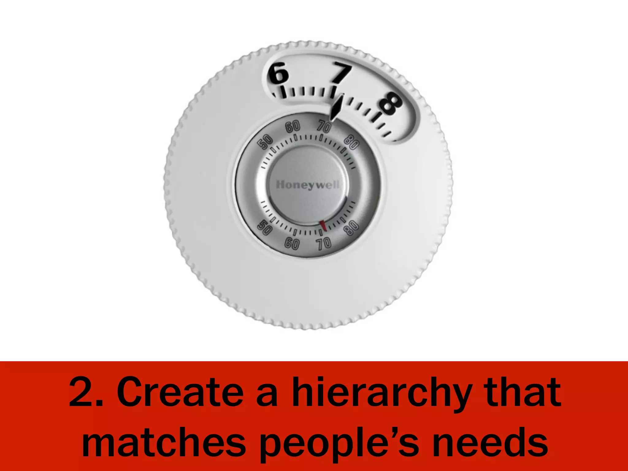 2. Create a hierarchy that
matches people’s needs
 