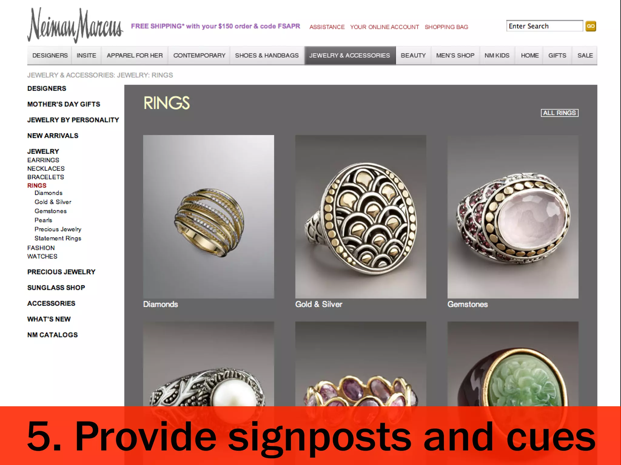 5. Provide signposts and cues
 