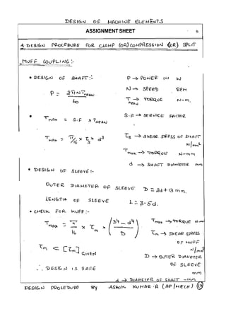 DESIGN OF MACHINE ELEMENTS DESIGN PROCEDURE | PDF