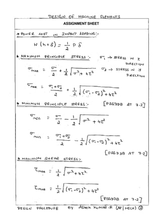 DESIGN OF MACHINE ELEMENTS DESIGN PROCEDURE | PDF