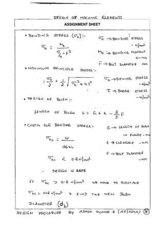 DESIGN OF MACHINE ELEMENTS DESIGN PROCEDURE | PDF