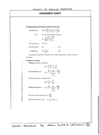 Machine Component Calculation Pdf DESIGN OF MACHINE ELEMENTS DESIGN PROCEDURE | PDF