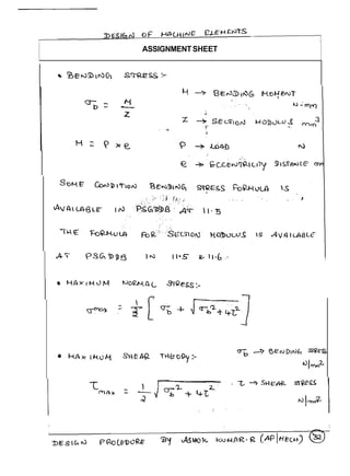 DESIGN OF MACHINE ELEMENTS DESIGN PROCEDURE | PDF