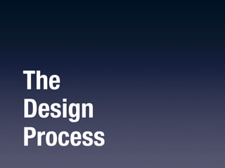 The
Design
Process
 