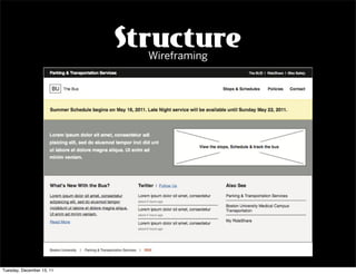 Structure
                             Wireframing




Tuesday, December 13, 11
 
