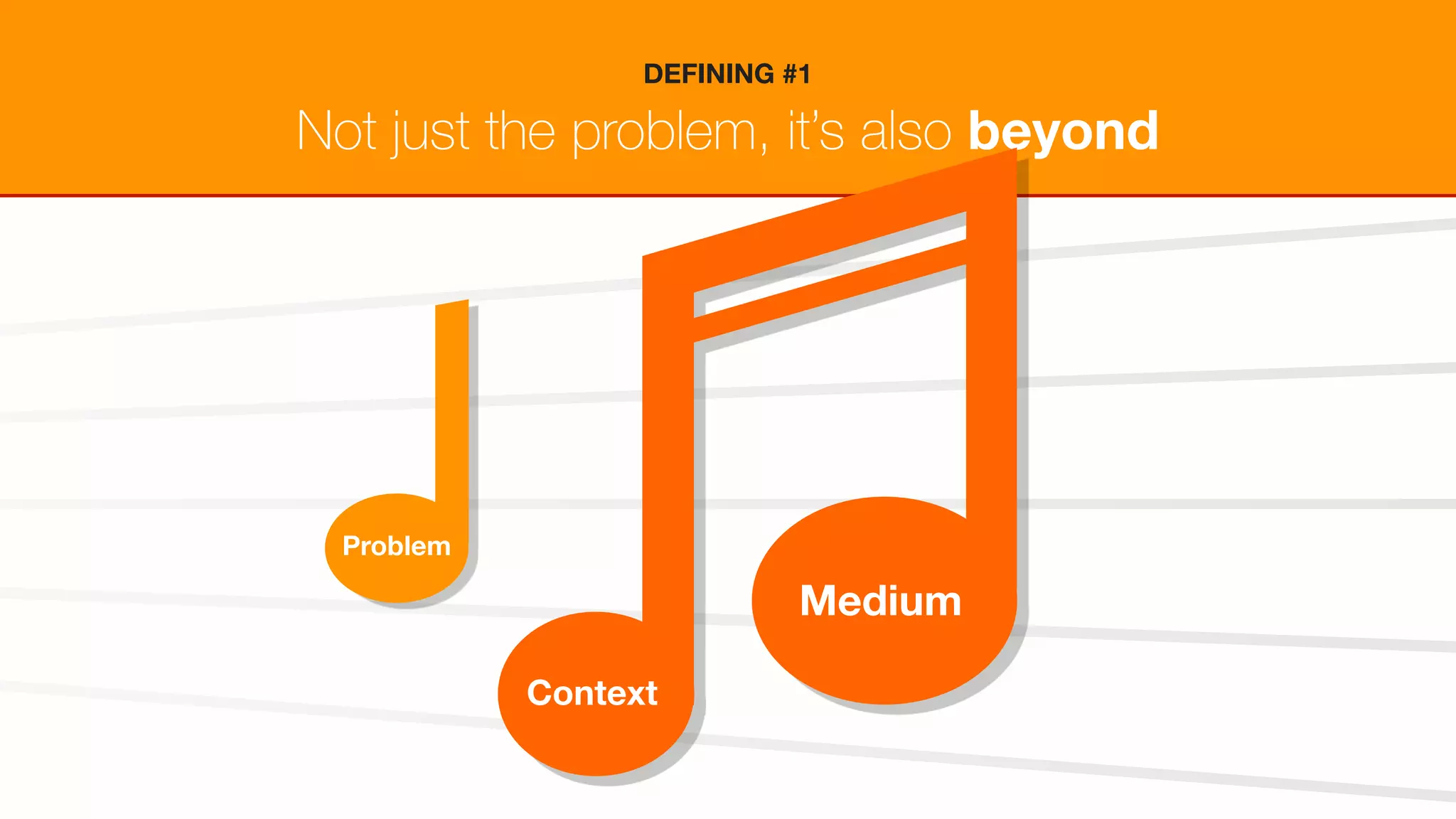 Not just the problem, it’s also beyond
DEFINING #1
Context
Medium
Problem
 