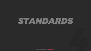 %STANDARDS
PRE-DESIGN STAGES | RESEARCH
 