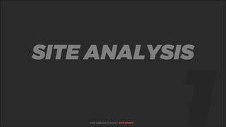 %SITE ANALYSIS
PRE-DESIGN STAGES | SITE STUDY
 