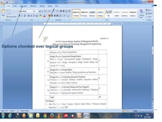 Options chunked over logical groups
 