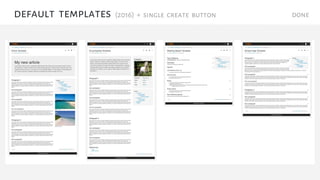 default templates (2016) + single create button done
 