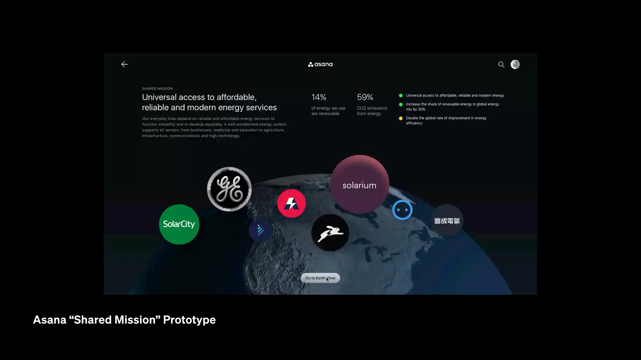 Asana “Shared Mission” Prototype
 