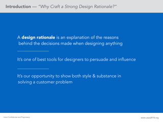 Design Rationale Uk Design Rationale: 10 Steps to Killing it in Design Reviews | PDF