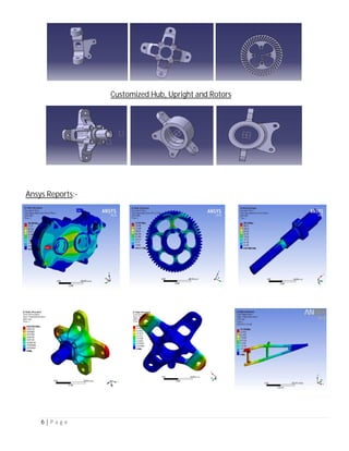 6 | P a g e
Ansys Reports:-
Customized Hub, Upright and Rotors
 