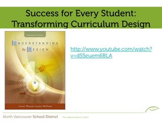 Success for Every Student:
Transforming Curriculum Design

            http://www.youtube.com/watch?
            v=dSSeuem...
