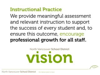 Instructional Practice
We provide meaningful assessment
and relevant instruction to support
the success of every student a...