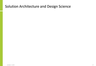 Solution Architecture and Design Science
October 7, 2018 57
 