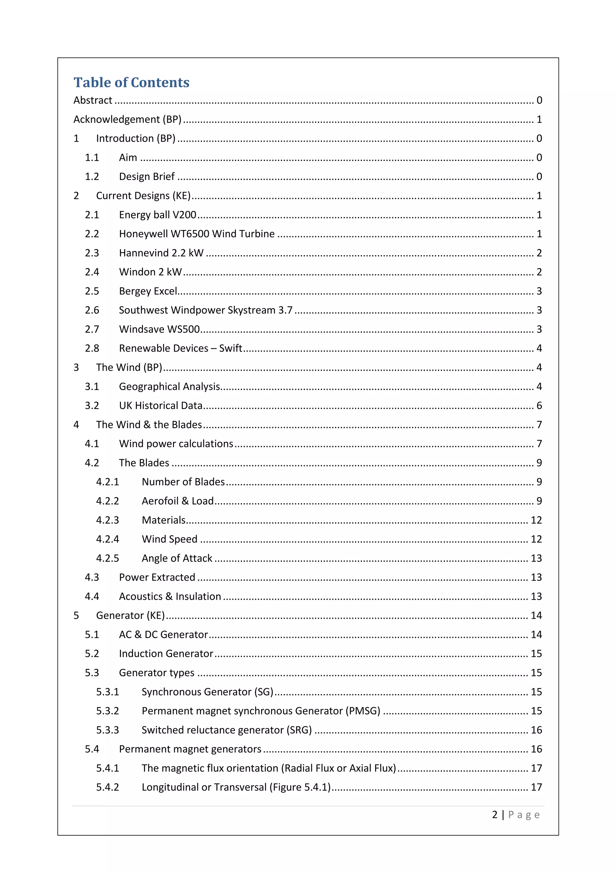 Design small scale wind turbine for home electricity generation | PDF