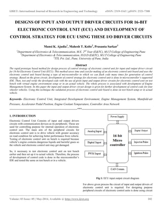 Designs of input and output driver circuits for 16 bit electronic ...
