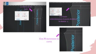 Lo mismo al otro
lado
Con botón
seleccionamos el punto de tiro y
le damos -5
Con M movemos la
curva
 