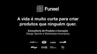 www.bestppt.com
A vida é muito curta para criar
produtos que ninguém quer.
Consultoria de Produto e Inovação
Design Sprints e Workshops Incompany
 