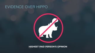 EVIDENCE OVER HIPPO
HIGHEST PAID PERSON’S OPINION
 