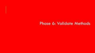 Phase 6: Validate Methods
 