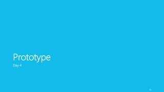 パワポと Keynote	
  をプロトタイプに使いましょう
PowerPoint や Keynote	
  がメインのプロトタイピングツールとなる。これらなら:
• デザイナーでなくてもデザインできる
• アニメーションも簡単
• PDF にしてしまえばモバイルでも開ける
• ユーザースタディのフィードバックも反映しやすい。
現実の製品に近づけるには、Keynotopia などの素材をうまく使う。
コードを書き出すと時間がかかるので、コードは極⼒力力書かないようにする
45
PowerPoint	
  /	
  Keynote:	
  Prototyping	
  Tool
 