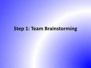 Step 1: Team Brainstorming
 