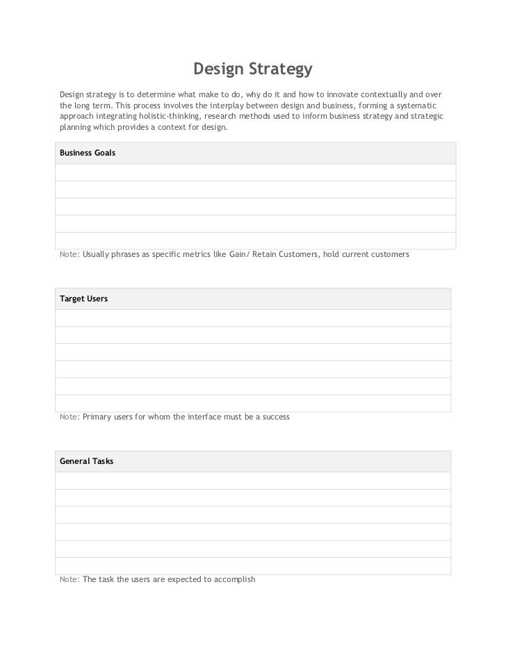 design strategy template sivaprasath selvaraj