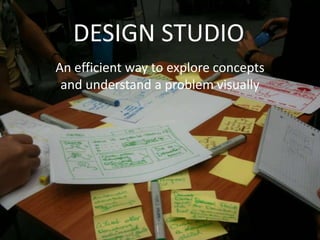 DESIGN STUDIO
An efficient way to explore concepts
 and understand a problem visually
 