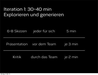 Iteration 1: 30-40 min
Explorieren und generieren
 